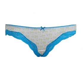 Jenni By Jennifer Moore Printed Bikini Panty w/ Lace and Bow