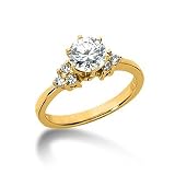 0.75 Ct Diamond Engagement Ring Round Cut Solitaire Classic Accent SI3 H