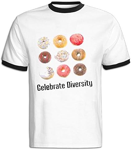 Celebrate Donuts Men's Junior Contrast CheckerÂ  Short Sleeve Tees