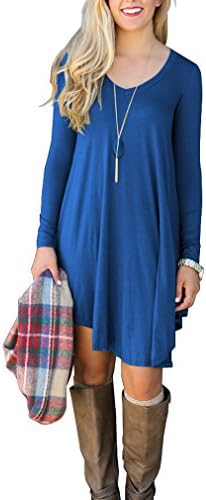 Miss Hollywood Women's Long Sleeve Casual Loose T-Shirt Dress