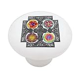 Celtic Quad Design Patern Decorative High Gloss Ceramic Drawer Knob
