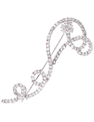 CleverSilvers Swivel CZ. Diamond Silver Pin Brooch