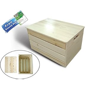 Lohasrus Kids Patio Toy Chest 15021 - Non-toxic White Stained Fir, for ages 2 to 5, Free...