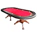 TrademarkT Oval Poker Table with Red Felt - 96 inches - Casino Supplies Premium Poker Table