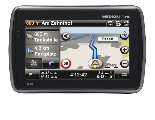 Medion GoPal P5255 Design GPS Navigationssystem (11,94cm (4,7 Zoll), TMC Pro, Kartenmaterial Europa)