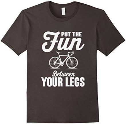 Men's Put The Fun Between Your Legs Biking Humor T-Shirt Medium Asphalt