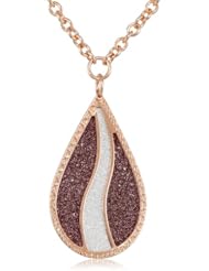 Rebecca "Half Moon Glam" Shimmering Overlay Bronze Pear Necklace