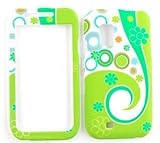 Samsung Fascinate/Mesmerize i500 Flowers and Circles on Light Green Hard Ca ....