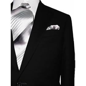 Buy Mantoni Men Suit Solid Black Wool 2 Button Flat Front Pants Brand New with Tag FREE Hem-up FREE... by Mantoni