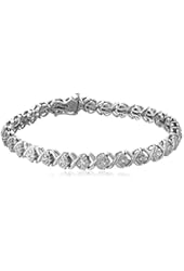 Sterling Silver Diamond "X" Bracelet (1/10 cttw, J Color, I3 Clarity)