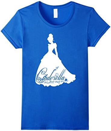 Women's Cindere-lla Silhouette Princess T-Shirt Large Royal Blue