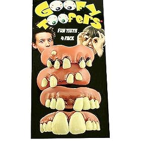 Billy Bob Teeth Goofy Toofers Fun Teeth Four Pack Dentures Fake