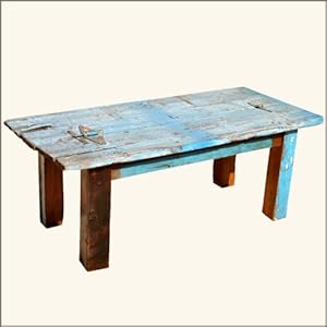 Sierra Rustic Reclaimed Teak Wood Distressed Cocktail Coffee Table Furniture New