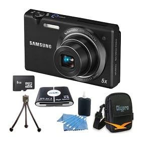 Samsung Multiview MV800 16.1MP Digital Camera with 5x Optical Zoom (Black) Bundle Includes 8 GB Memory Card, Card Reader, Deluxe Carrying Case, Mini Tripod, and 3Pcs. Lens Cleaning Kit.