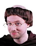Monk Brown Wig with Bald Spot for Halloween Costume