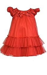 Girls Mesh Tiered  Metallic/Polyester/Satin Dropped   Waistline Round Neck Cap Sleeves  Dress With a Bow(s)
