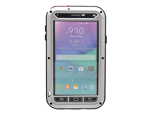 VWTECH® For Samsung Galaxy Note4 Tank Aluminum Hard Metal Corning Gorilla Glass Shockproof Dustproof Snowproof Water Resistant Protective Case (Silver)