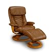 Swivel Recliner & Ottoman - #P819 Saddle Leather Swivel Recliner & Ottoman - #P819 Saddle Leather