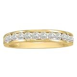 14K Yellow Gold Round Diamond Anniversary Ring (1/2cttw. H/I I2-I3)