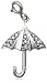 Sterling Silver Diamond Umbrella Charm, (0.15 cttw)