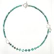 Southwestern Turquoise Circle and Cross Gemstone Necklace with Swarovski Crystals, #7586