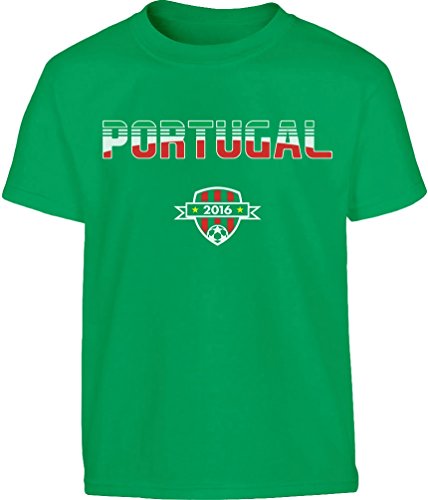 Portugal Europameister 2016 Euro EM Fussball Kinder T-Shirt – Gr. 140-182 Small Grün