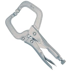 6 Pack Crescent CR-C6CCV 6" Locking C-Clamp Pliers with Regular Tips