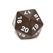 Koplow 55mm Jumbo d20 Opaque Countdown Dice, Black with White
