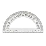 Mars 180 Degree Protractor with Half-Degrees Graduation, 6", Tinted Plastic CEB80110