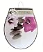 Abattant toilette WC en Mélamine Deco Zen Galets et Fleur Rose et Blanche - Neuf