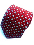 100% Silk Red Tie with Paisly Pattern