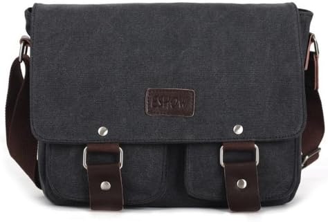 Speaking Life Retro Multi-function Canvas Shoulder Bag, Inclined Shoulder Bag Male Ku Leisure Package-coffee (Black)