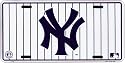 NY Yankees White Pinstripe License Plate