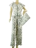 French Black and White Toile Designer Luxury Pajamas with Travel Pouch ~ 2 sizes