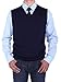 Luciano Natazzi Men's V-Neck Cotton Sweater Pullover Vest Relaxed Fit