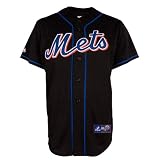MLB Youth New York Mets Ike Davis Black Alternate Short Sleeve 6 Button Synthetic Replica Baseball Jersey Spring 2011  (Black, X-Large)