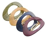 France Luxe Large Cutout Oval Barrette - Organdy Darks
