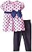 BON BEBE Baby Girls' Newborn Polka Dot 2 Piece Dress and Knit Denim Jegging Set