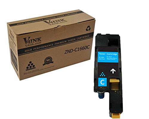 V4INKÂ® 1 Pack Replacement Toner Cartridge DELL C1660 (332-0400)(Cyan) compatible with DELL C1660 C1660W C1660cnw, yield of 1,000 pages
