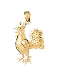 Dazzlers Solid 14k Gold Rooster Charm Pendant Available in three colors from jewelsberry (weights: 3.5 grams only)