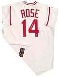 Pete Rose Cincinnati Reds Autographed Majestic Cooperstown Collection Authentic Jersey with Hit King Inscription