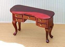 Dollhouse Miniature Mahogany Ladies Desk or Vanity Table