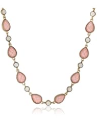 NINE WEST VINTAGE AMERICA "Along The Shore" Worn Gold Tone Rose Collar Necklace, 18"