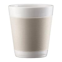 Bodum Canteen Porcelain Double Wall Espresso Cup with Silicone Grip, Set of 2