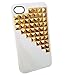 Punk Pyramid Studs and Spikes Mobile Phone Case for iPhone 5 Studs Cell Phone Case White Golden