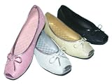 Girls Sparkling Mesh Metallic Bow Flats