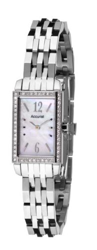 Accurist LB1332P Ladies Stainless Steel  Swarovski crystal Analogue Bracelet Watch