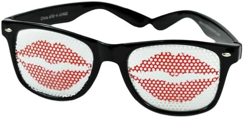 Sun Glasses Black Novelty Wayfarer Style Beach Shades Kiss Lips Costume Specs