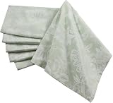 Set of 6 Oversized Pale Sage Cotton Cloth Damask Napkins Lapkins 24 x 24
