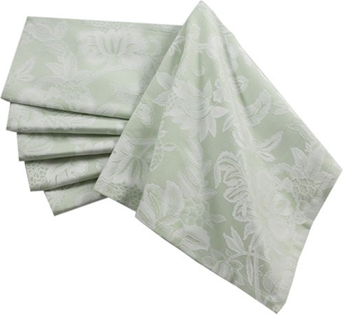 Set of 6 Oversized Pale Sage Cotton Cloth Damask Napkins Lapkins 24" x 24"